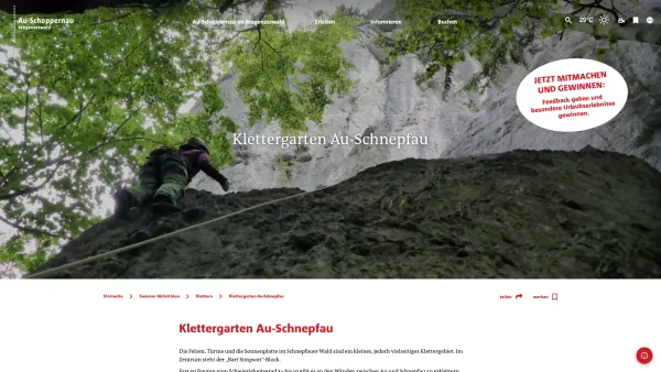 Website Screenshot: Gemeindeamt au)·(schoppernau) Au - Klettergarten Au-Schnepfau - Au-Schoppernau im Bregenzerwald in Vorarlberg - Date: 2023-06-22 15:00:09