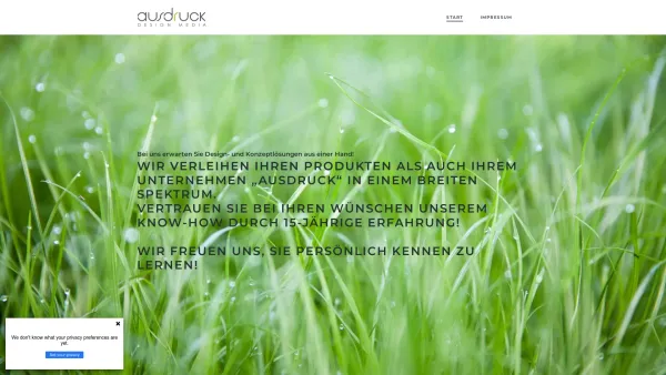 Website Screenshot: ausdruck design media Herzlich - Start - Date: 2023-06-14 10:47:05