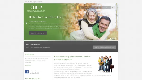 Website Screenshot: Österreichische Gesellschaft für Biofeedback und Psychophysiologie - ÖBFP | austria-biofeedback.at - Home - Date: 2023-06-22 15:04:29