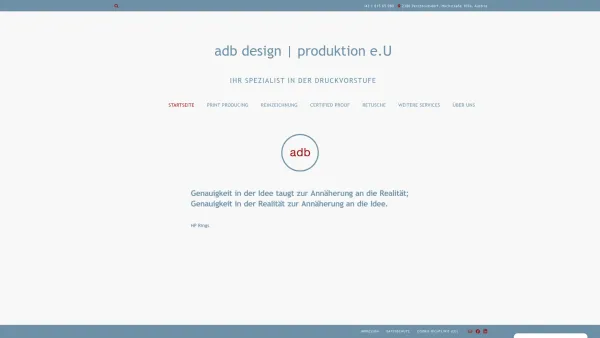 Website Screenshot: adb design produktion - Home - adb design | produktion e.U Roland Hartl - Date: 2023-06-22 15:05:15