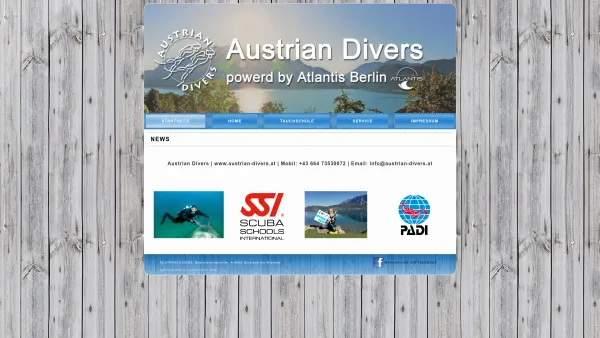 Website Screenshot: Austrian Divers - Austrian Divers Willkommen am Attersee - Date: 2023-06-22 15:05:15