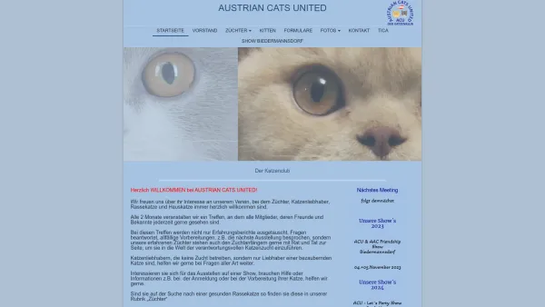 Website Screenshot: AUSTRIAN CATS UNITED Der Katzenklub - AUSTRIAN CATS UNITED - Startseite - Date: 2023-06-22 15:05:15