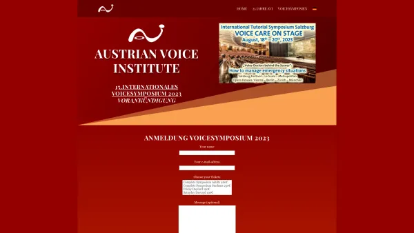 Website Screenshot: Schlömicher-Thier Josef Austrian Voice Institute. Solutions for the voice community - Start - Austrian Voice Institute - Date: 2023-06-22 15:05:15