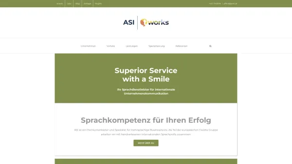 Website Screenshot: Austria Sprachendienst International - Home - ASI - Ihr Sprachdienstleister für internationale Unternehmenskommunikation - Date: 2023-06-15 16:02:34