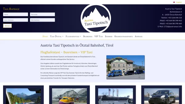 Website Screenshot: Taxi Busservice Tipotsch - Austria Taxi Tipotsch direkt am Ötztal Bahnhof in Tirol - Date: 2023-06-15 16:02:34