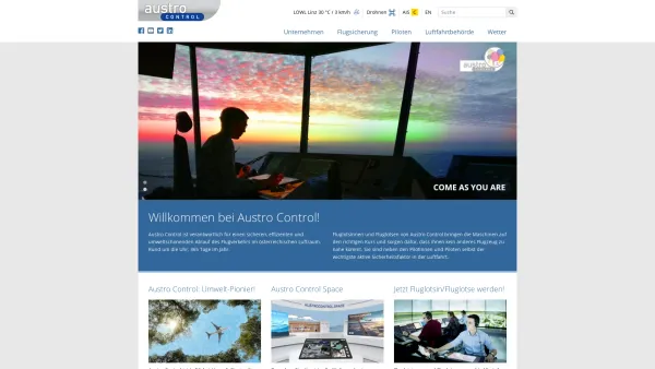 Website Screenshot: AUSTRO CONTROL Österr. Ges. für Zivilluftfahrt mbH - Austro Control GmbH - Austro Control - Date: 2023-06-22 15:05:15