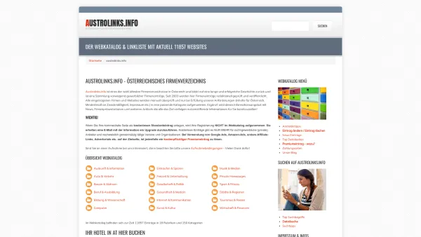 Website Screenshot: Austrolinks.info Österreich Suchmaschine - Webkatalog & Suchmaschine für Österreich austrolinks.info - Date: 2023-06-22 12:13:11
