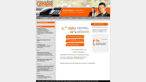 Website Screenshot: a-phone GmbH - Austrophone - Einfach.Business.Festnetz - Date: 2023-06-14 10:38:53