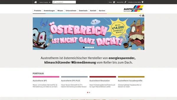 Website Screenshot: Austrotherm Weiterleitung - Home | Austrotherm - Dämmstoffe, XPS, Bauplatte - Date: 2023-06-22 12:13:11