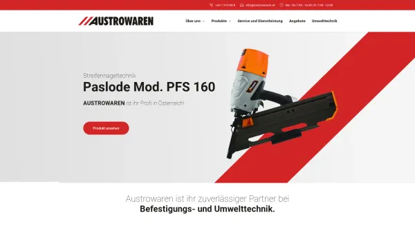 Website Screenshot: Austrowaren Alphapack GmbH - Partner für Befestigungs- und Umwelttechnik - Austrowaren - Date: 2023-06-15 16:02:34