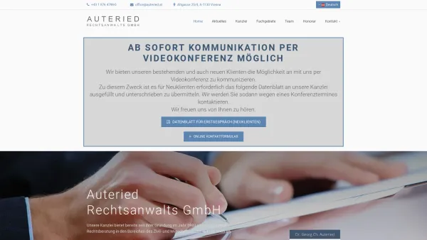 Website Screenshot: Auteried & Partner Rechtsanwälte GmbH - Auteried Rechtsanwalts GmbH – Ihre Rechtsanwaltskanzlei in 1130 Wien Hietzing - Date: 2023-06-22 12:13:11