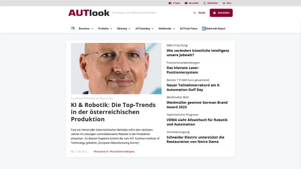 Website Screenshot: AUTlook Media - AUTlook | das erste österreichische Magazin für Automatisierungstechnik - Date: 2023-06-22 12:13:11