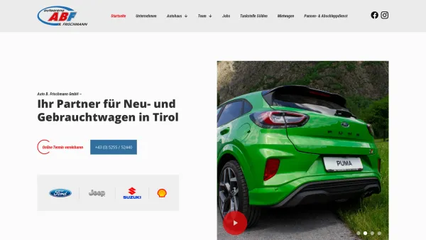 Website Screenshot: Autoarena ABF - B. Frischmann - Ford-, Jeep- & Suzuki-Händler in Tirol | Auto B. Frischmann - Date: 2023-06-15 16:02:34