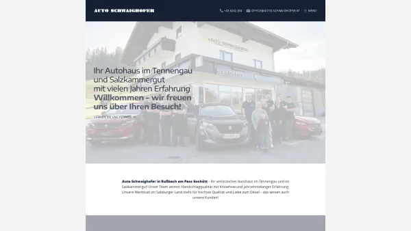 Website Screenshot: Johann Peugeot Autohaus - Auto Schwaighofer - Peugeot Partner - Rußbach am Pass Gschütt - Date: 2023-06-22 12:13:11