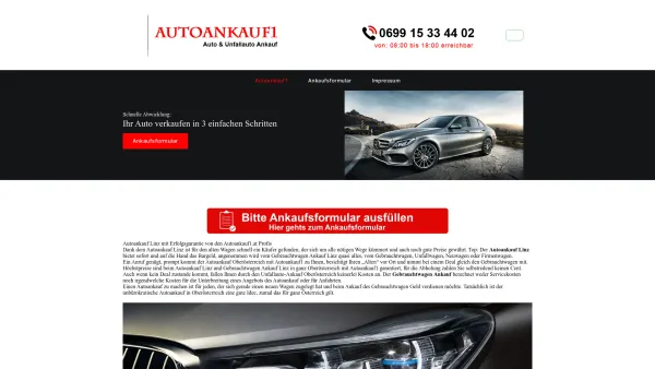 Website Screenshot: Autoankauf1 Linz - Autoankauf Linz | Gebrauchtwagenankauf - AUTOANKAUF1 - Date: 2023-06-14 10:38:53