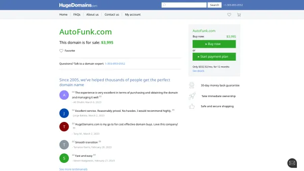 Website Screenshot: Autofunk - AutoFunk.com is for sale | HugeDomains - Date: 2023-06-14 10:47:05