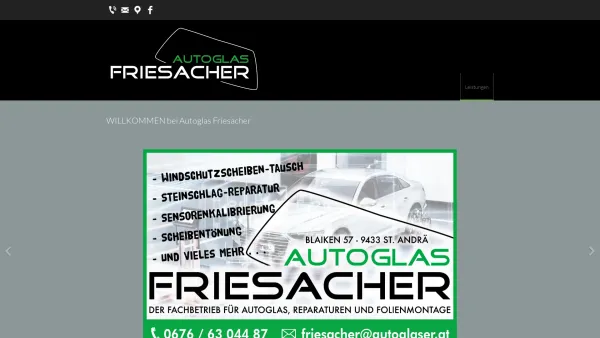 Website Screenshot: Autoglas Friesacher - Autoglas Friesacher - Ihr Partner für professionelle Autoverglasung und -reparatur - autoglaser.at - Date: 2023-06-22 15:00:10