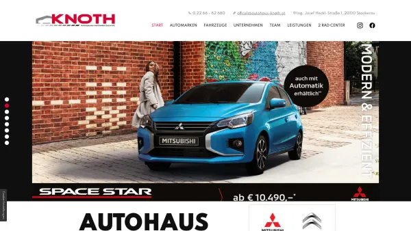 Website Screenshot: Autohaus Knoth GesmbH - Autohaus und Kfz-Werkstatt in Stockerau | Knoth Autoreparatur - Date: 2023-06-14 10:47:05
