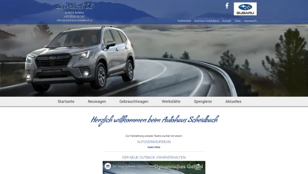 Website Screenshot: Autohaus Scheidbach OEG - Autohaus Scheidbach, Subaru Opel Vertretung Vorarlberg - Date: 2023-06-22 15:00:10
