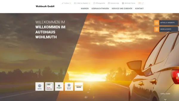Website Screenshot: Autohaus Wohlmuth VW VWLNF AUDI GEBRAUCHTWAGEN - Wohlmuth GmbH - Date: 2023-06-14 10:38:55