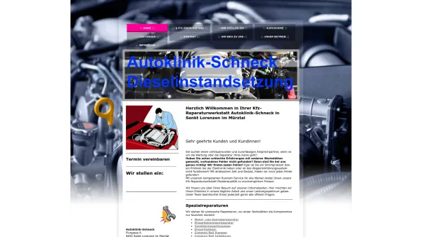 Website Screenshot: Autoklinik-Schneck KFZ-Meisterbetrieb - Autoklinik Schneck - Willkommen - Dieselinstandstandsetzung - Steiermark - Schneck - Autoreparatur - Date: 2023-06-22 15:00:10