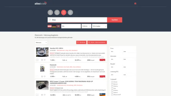 Website Screenshot: ARGE AUTOkralle - Meta-Anzeigenportal für Fahrzeuge in Österreich - alleskralle.com - Date: 2023-06-15 16:02:34
