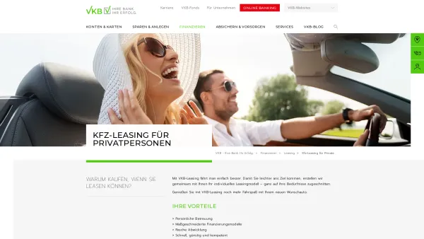 Website Screenshot: VKB-Mobilien-Leasing Finanzierungs Gesellschaft Autoleasing - KFZ Leasing: Auto Leasing für Privatpersonen - VKB-Bank - Date: 2023-06-15 16:02:34