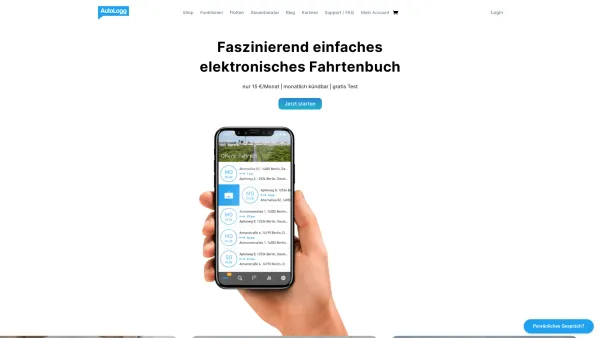 Website Screenshot: AutoLogg GmbH - Elektronisches Fahrtenbuch von AutoLogg: Offizieller Shop - Date: 2023-06-22 15:00:10
