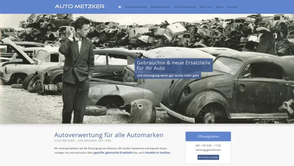 Website Screenshot: Auto Metzker Gebraucht und Neu Autoteile Umweltgerechte Autoentsorgung - Autoverwertung, Ersatzteile - Auto Metzker - Wien / Vösendorf - Date: 2023-06-22 12:13:11