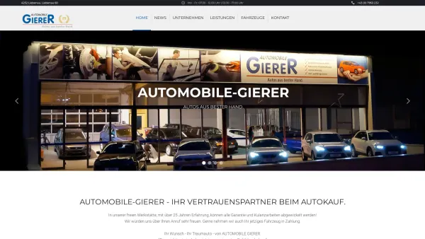 Website Screenshot: Automobile Gierer e.U. - Home - Date: 2023-06-22 12:13:11