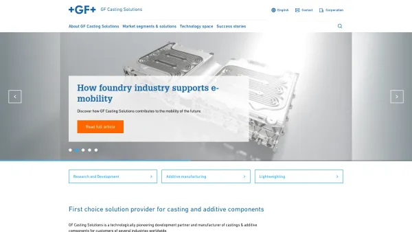 Website Screenshot: Georg Fischer GmbH Co GF Automotive - GF Casting Solutions - Date: 2023-06-22 12:13:11
