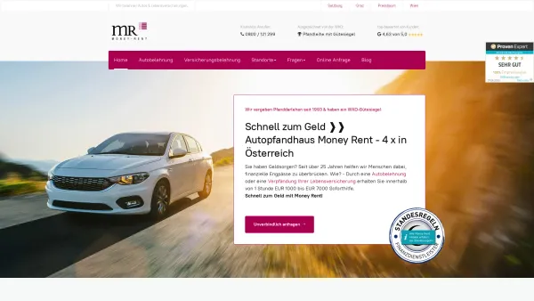 Website Screenshot: Money-Rent Autobelehnung Franz Hauser e.U. - Autopfandhaus Money Rent | Autopfand seit 1993 - Date: 2023-06-22 12:13:11