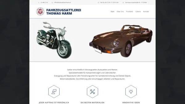 Website Screenshot: Autosattlerei Thomas Harm - Fahrzeugsattlerei - Thomas Harm - Date: 2023-06-22 12:13:11