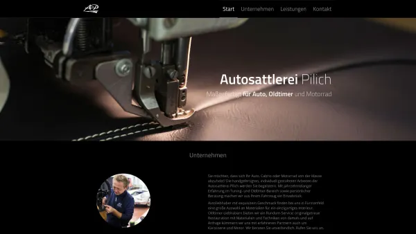 Website Screenshot: Autosattlerei Christian Pilich - Autosattlerei Pilich - Maßgefertigt für Auto, Oldtimer und Motorrad - Date: 2023-06-15 16:02:34