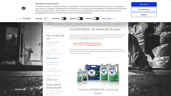 Website Screenshot: S+S Autoteile GmbH - S+S Autoteile GmbH - Günstige Ersatzteile für alle Marken - Date: 2023-06-15 16:02:34