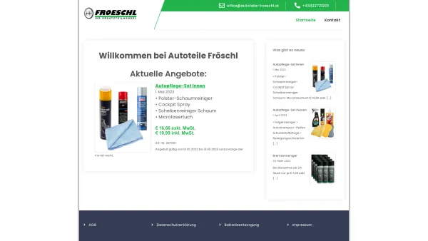 Website Screenshot: Autoteile Froeschl - - Autoteile Fröschl - Date: 2023-06-15 16:02:34