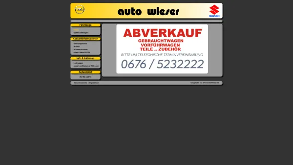 Website Screenshot: Autohaus Wieser GmbH - Home - Date: 2023-06-14 10:38:55