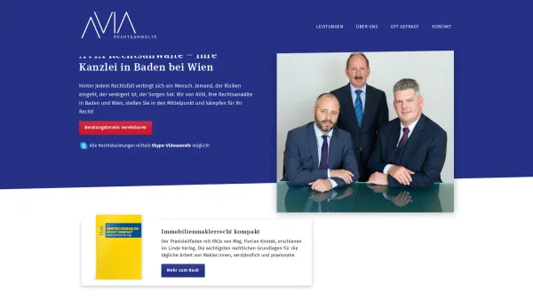 Website Screenshot: AVIA LAW GROUP - AVIA Rechtsanwälte - Ihre Kanzlei in Baden bei Wien - Date: 2023-06-15 16:02:34