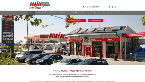 Website Screenshot: AVIA Station Gmünd A. Weber GmbH - AVIA Gmünd - Motel, Restaurant, Tankstelle und Waschcenter - Date: 2023-06-22 12:13:11