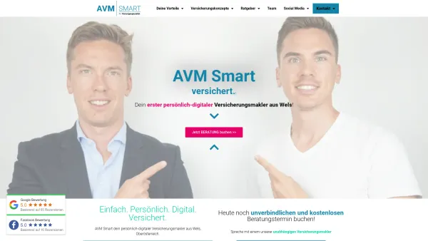 Website Screenshot: AVM Smart Versicherungsmakler Wels AVERS Versicherungsmakler GmbH - AVM Smart - Persönlich-digitaler VERSICHERUNGSMAKLER Wels - Date: 2023-06-26 10:26:08