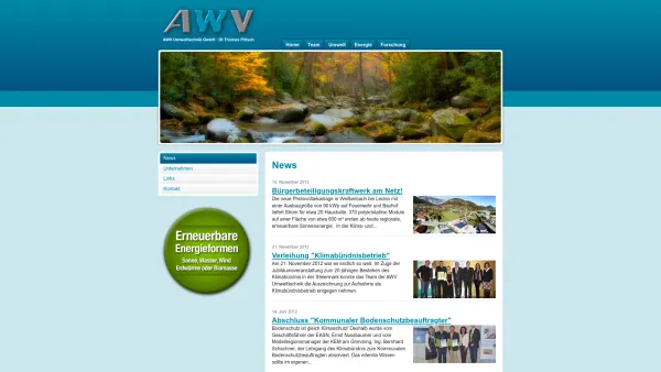 Website Screenshot: AWV Umwelttechnik GmbH - News - AWV Umwelttechnik, Dipl.-Ing. Thomas Pötsch - Date: 2023-06-22 15:05:15