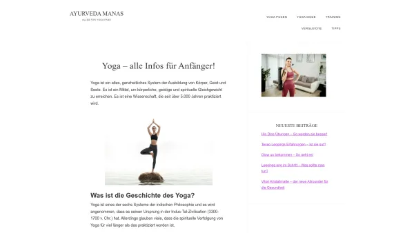 Website Screenshot: Manas Institut für Ayurveda Graz Graz - Yoga - alle Infos für Anfänger! - ayurveda manas - Date: 2023-06-22 15:05:15