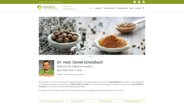 Website Screenshot: Gindl Michael Ayurvedapraxis - Ayurveda Arzt in Graz: Dr. Scheidbach - Naturheilkunde + Massage - Date: 2023-06-14 10:38:55