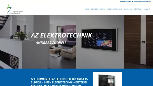 Website Screenshot: AZ Elektrotechnik Andreas Zudrell - Elektrotechnik Bregenz und St. Margrethen (Schweiz) - Date: 2023-06-14 10:38:04