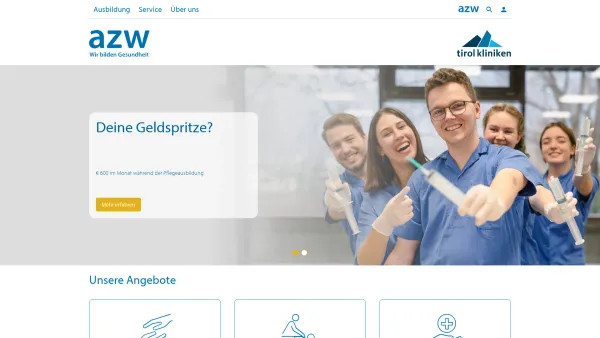 Website Screenshot: AZW Ausbildungszentrum West Austria - azw | Wir bilden Gesundheit - Date: 2023-06-22 15:05:15