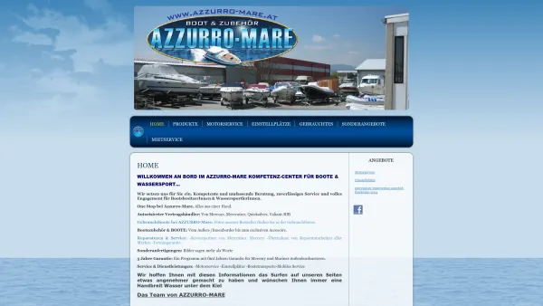 Website Screenshot: AZZURRO-MARE BOOT-ZUBEHÖR - Willkommen an Bord im AZZURRO-MARE wir handeln mit Boote, Bootszubehör, Gebrauchtteile und Wassersport - Date: 2023-06-22 15:05:15