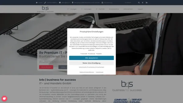 Website Screenshot: b4s business for success GmbH - Home - b4s | business for success IT GmbH - Date: 2023-06-14 10:38:55