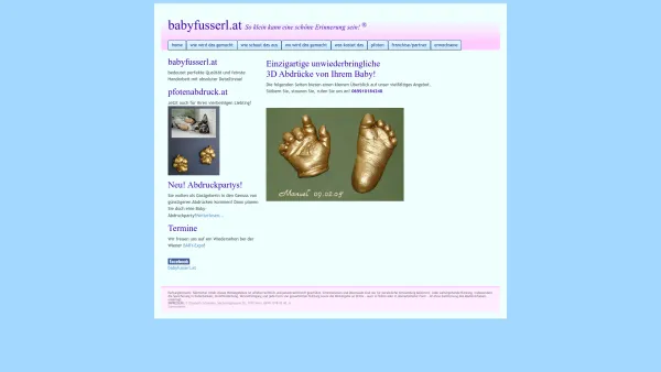 Website Screenshot: Babyfusserl.at - Baby 3D Handabdruck Fussabdruck von babyfusserl.at 3D Hand und Fuss Abdrücke von Ihrem Baby Körperabdruck Lifecast - Date: 2023-06-22 15:07:48