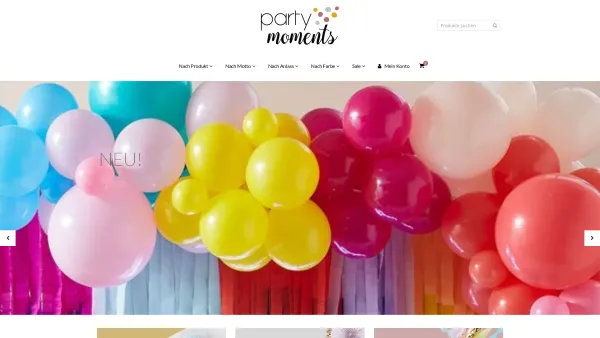 Website Screenshot: babymoments - Ihr Online Shop für Party Dekoration - Partymoments - Date: 2023-06-22 15:07:48