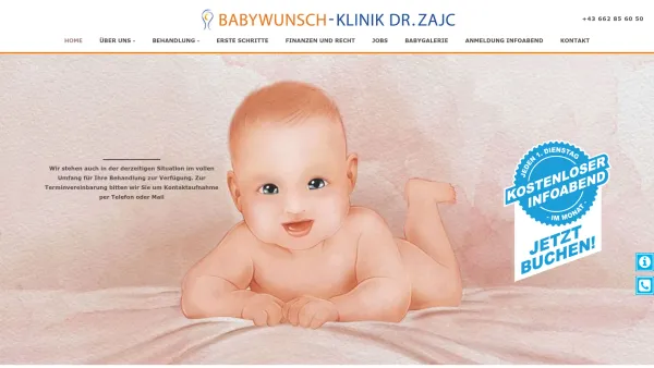 Website Screenshot: Babywunsch-Klinik Dr. Zajc - Home - Babywunsch-Klinik Dr Zajc GmbH in Salzburg - Date: 2023-06-22 15:07:48